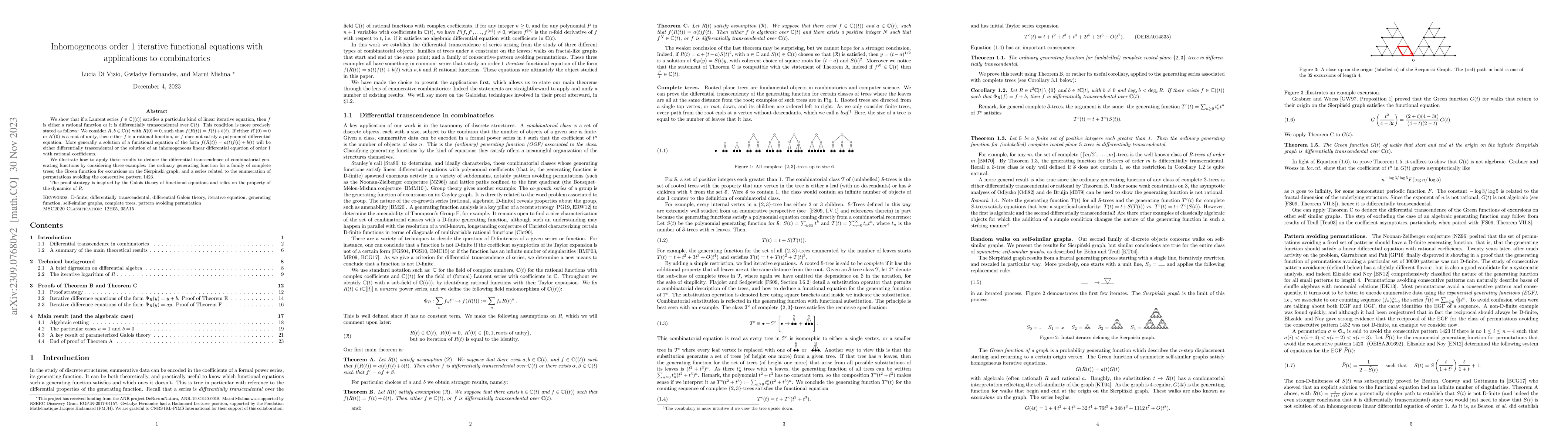 Thumbnail for Inhomogeneous order 1 iterative functional equations with applications
  to combinatorics