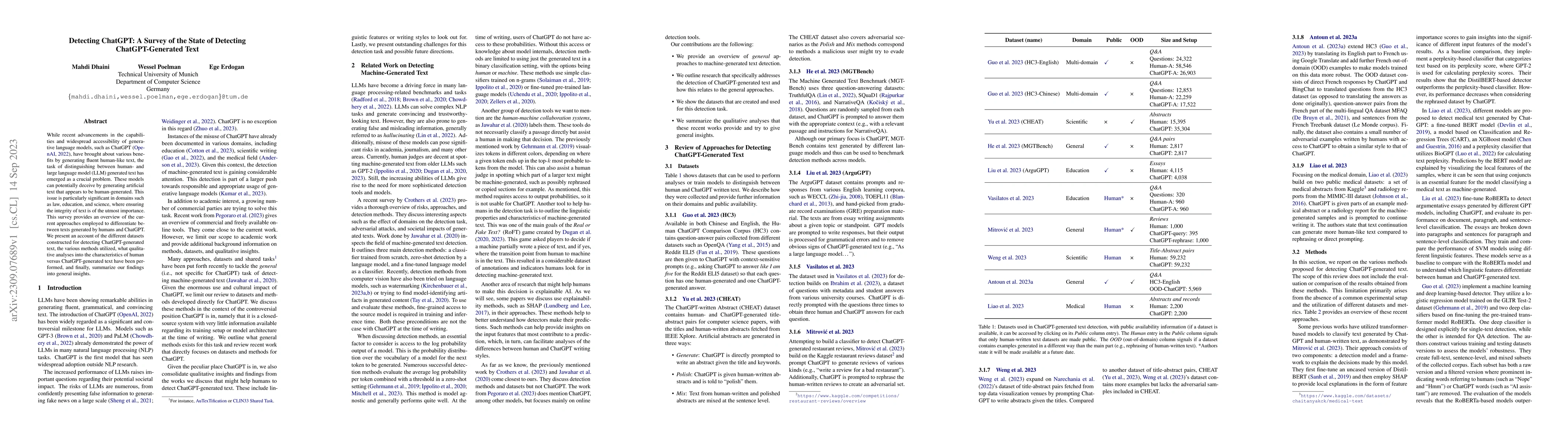 Thumbnail for Detecting ChatGPT: A Survey of the State of Detecting ChatGPT-Generated
  Text