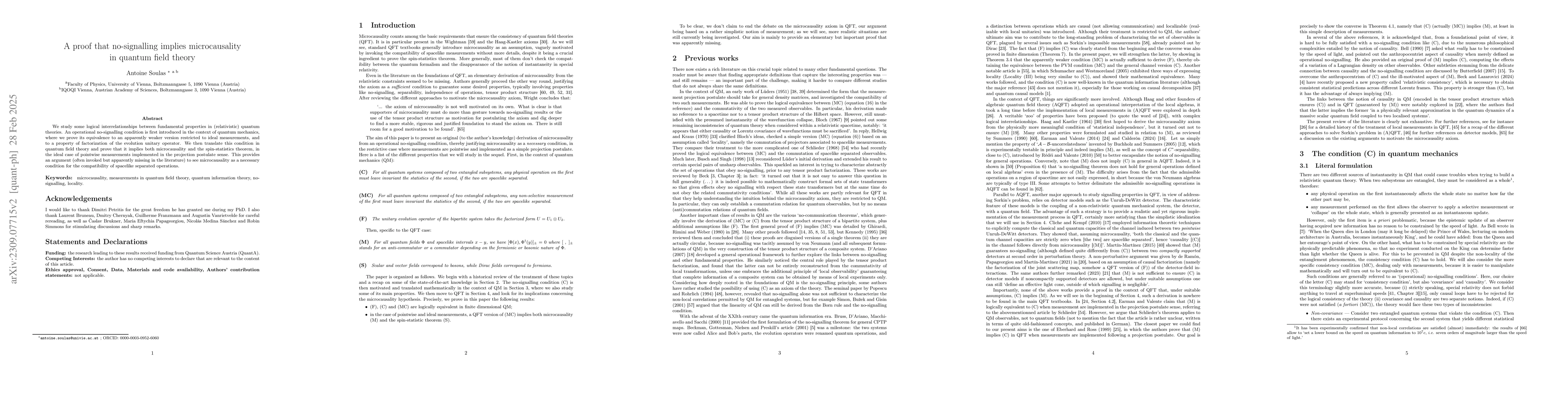 Thumbnail for Logical implications between fundamental properties of relativistic
  quantum theories