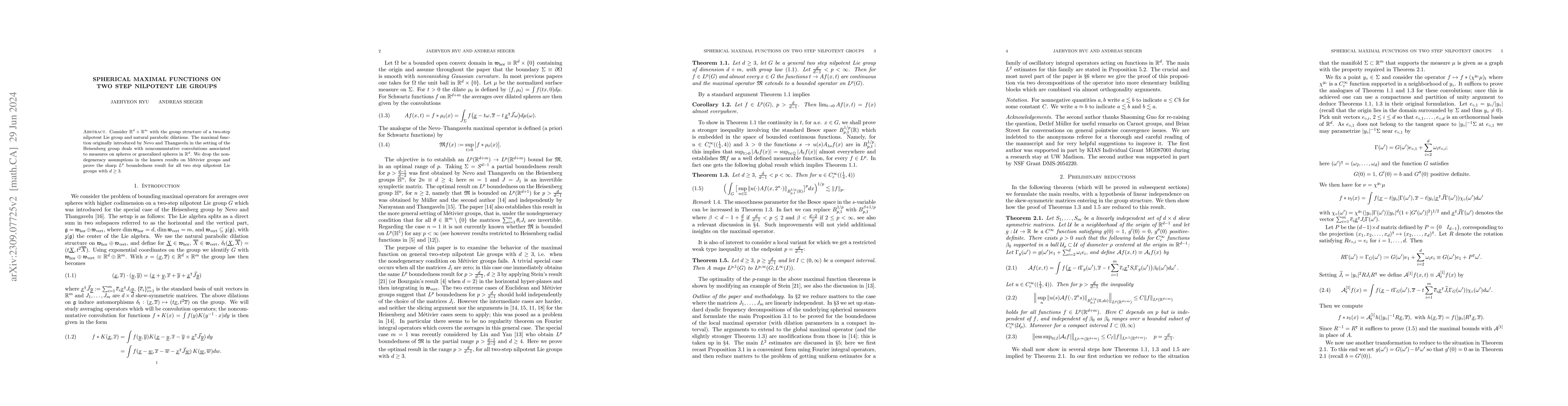 Thumbnail for Spherical maximal functions on two step nilpotent Lie groups