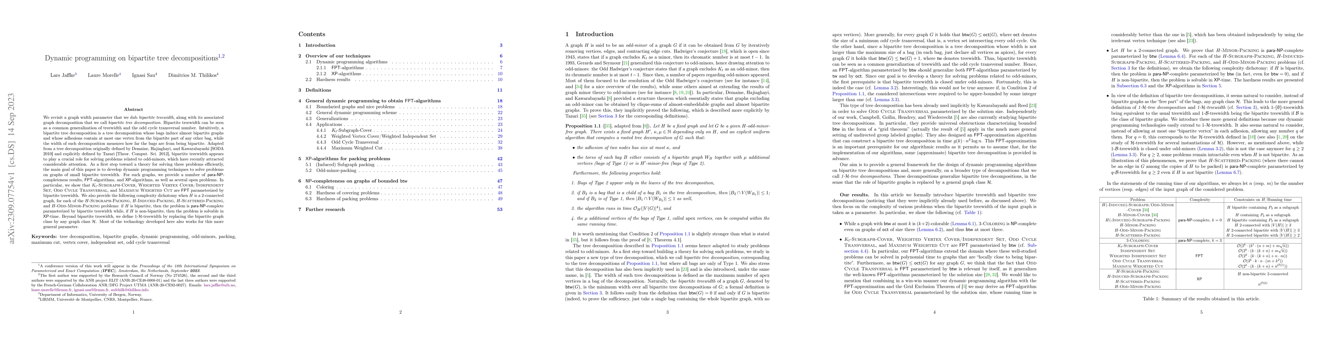 Thumbnail for Dynamic programming on bipartite tree decompositions