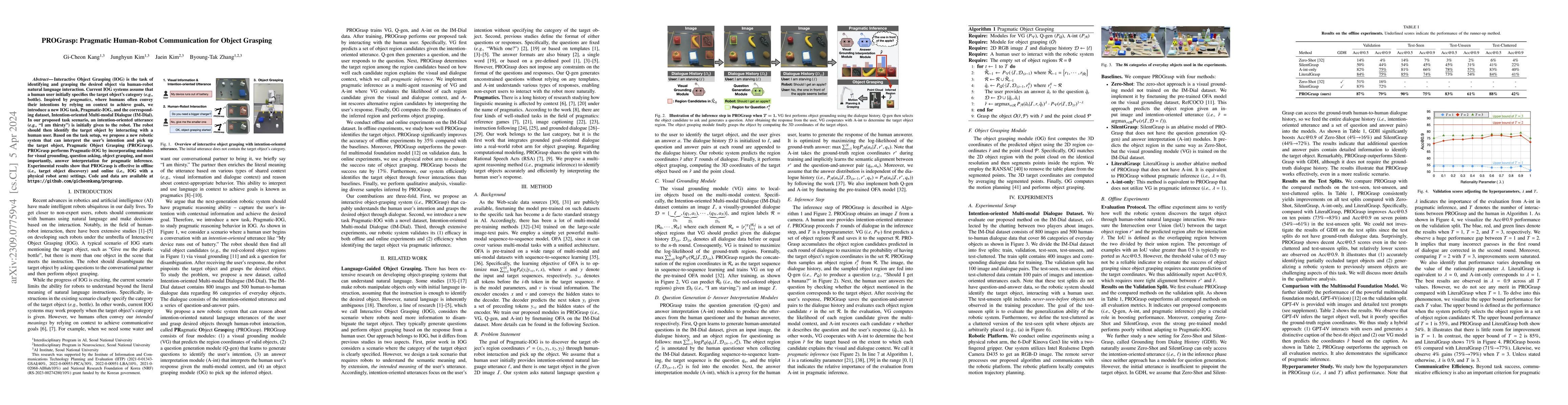 Thumbnail for PROGrasp: Pragmatic Human-Robot Communication for Object Grasping