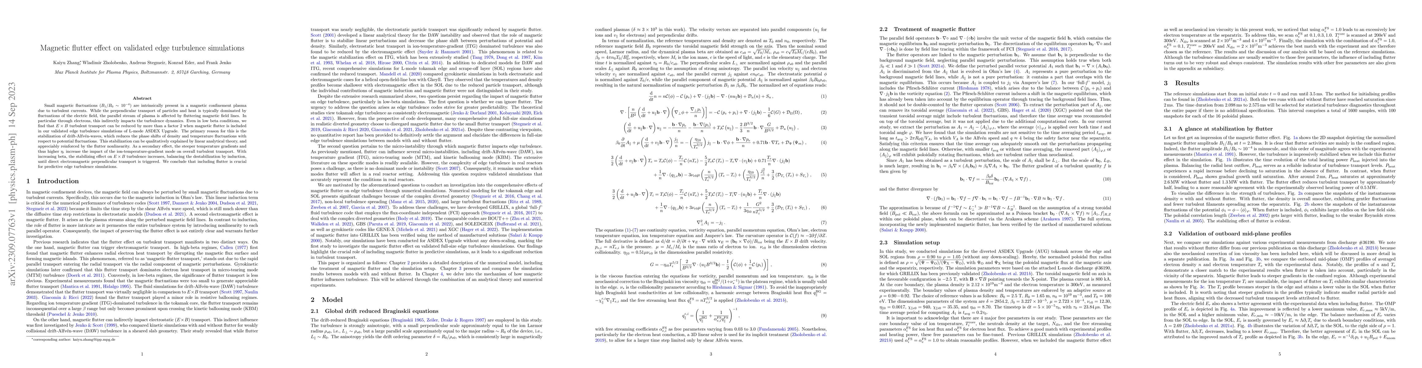 Thumbnail for Magnetic flutter effect on validated edge turbulence simulations