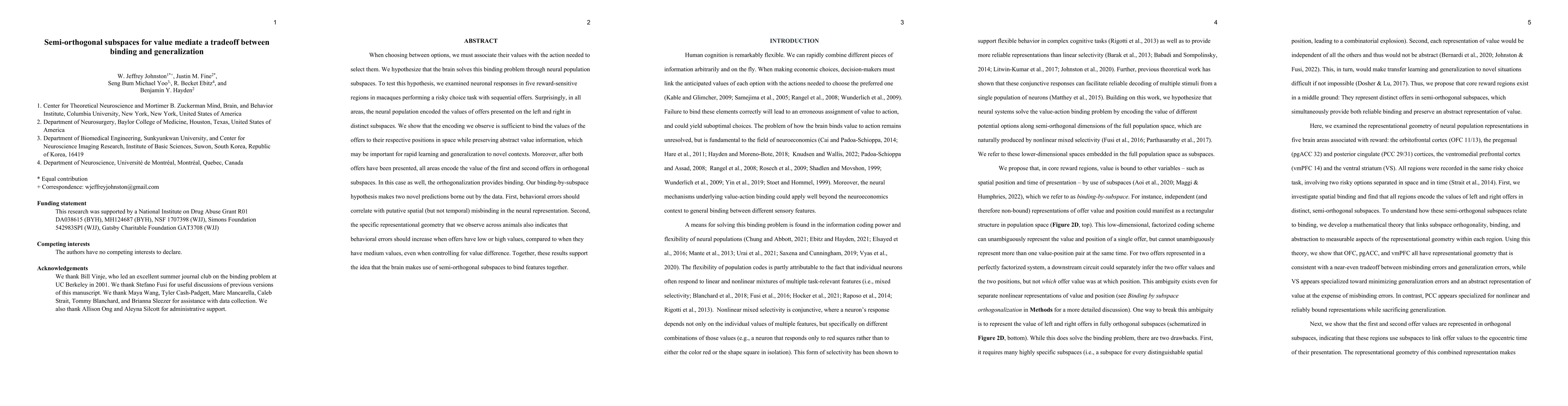 Thumbnail for Semi-orthogonal subspaces for value mediate a tradeoff between binding
  and generalization
