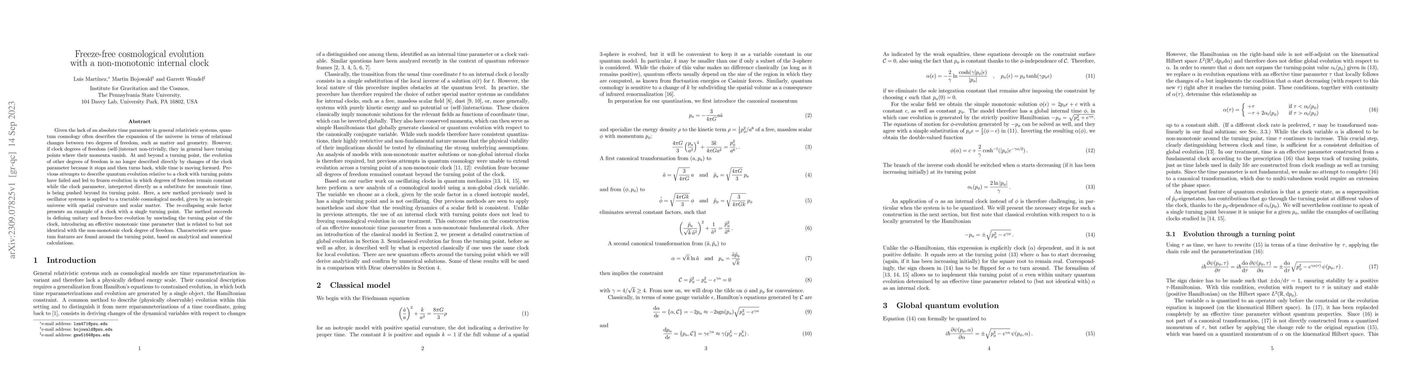 Thumbnail for Freeze-free cosmological evolution with a non-monotonic internal clock