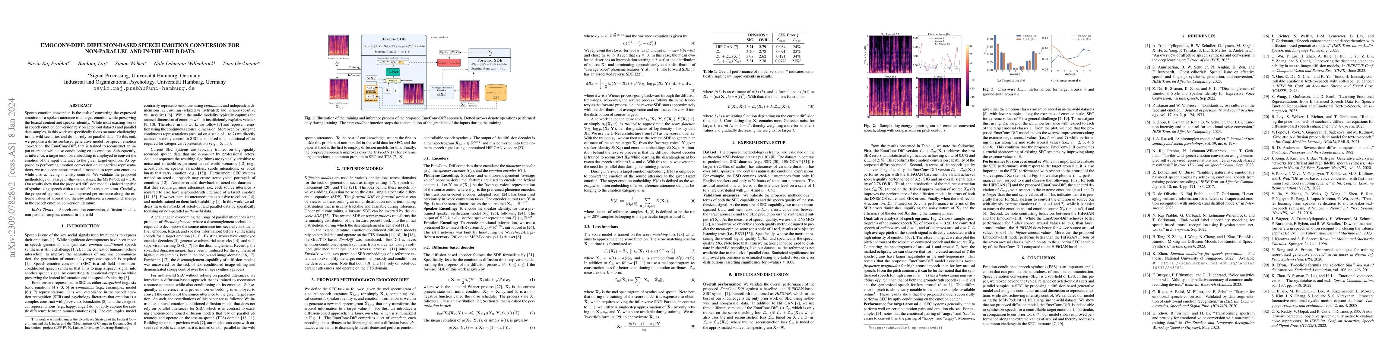 Thumbnail for EMOCONV-DIFF: Diffusion-based Speech Emotion Conversion for Non-parallel
  and In-the-wild Data