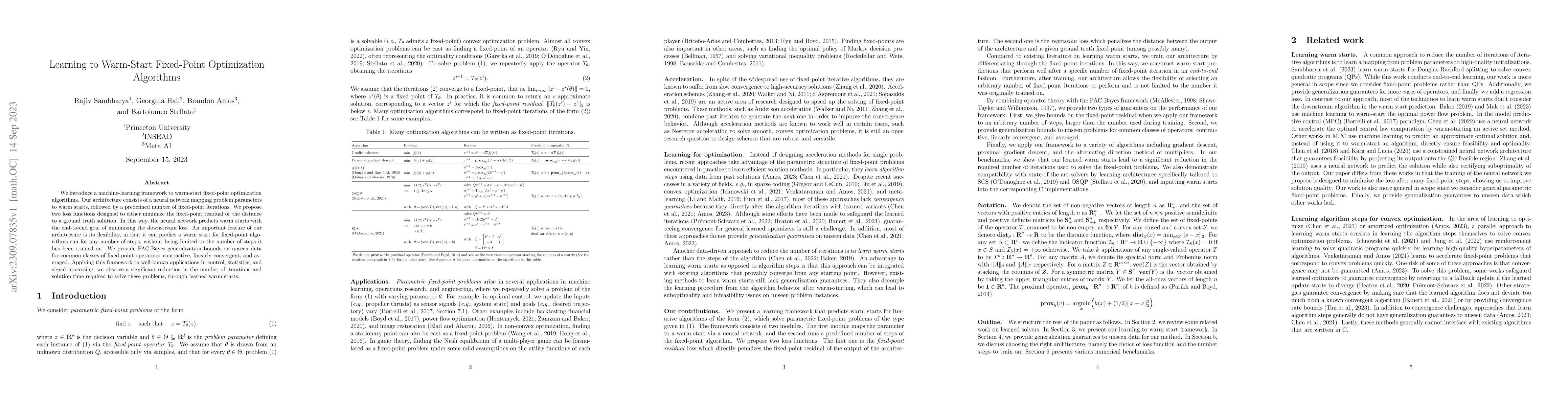 Thumbnail for Learning to Warm-Start Fixed-Point Optimization Algorithms