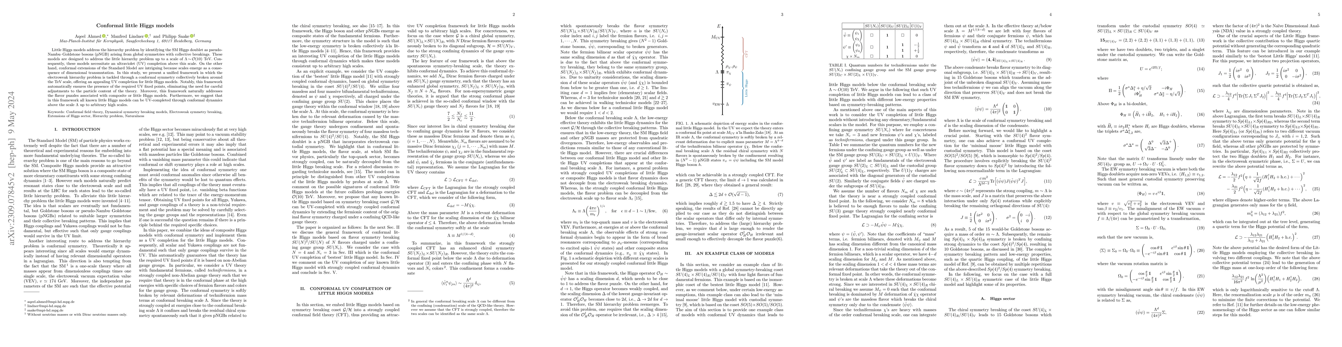 Thumbnail for Conformal little Higgs models