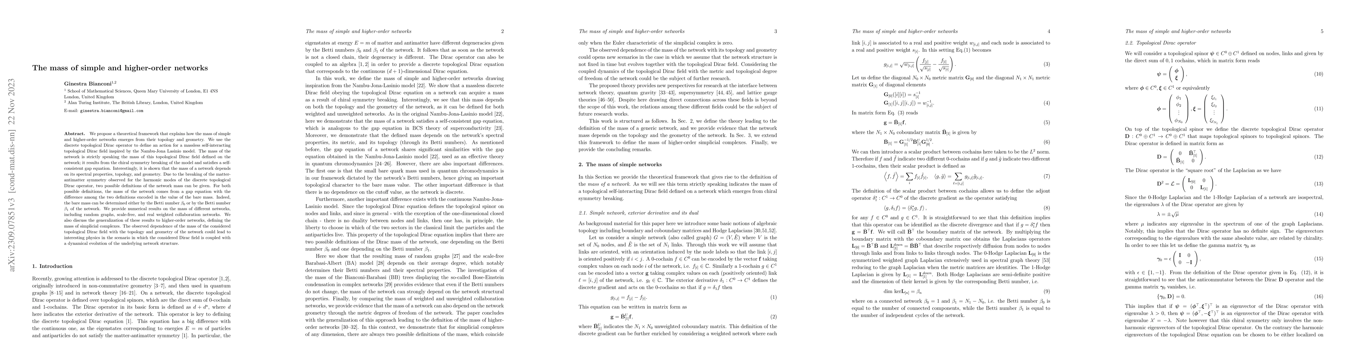 Thumbnail for The mass of simple and higher-order networks