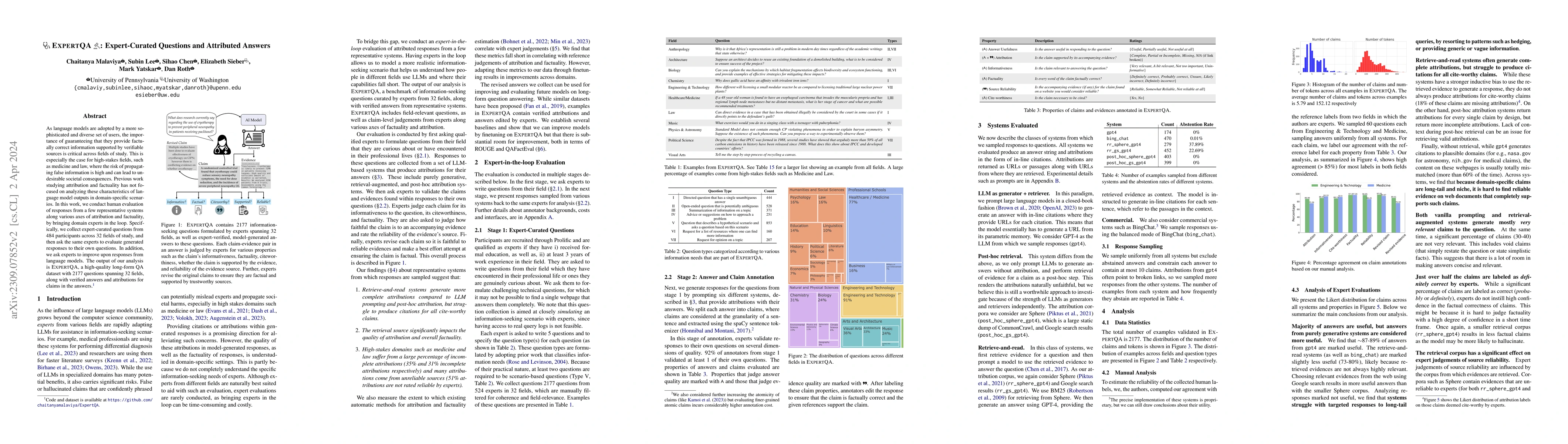 Thumbnail for ExpertQA: Expert-Curated Questions and Attributed Answers