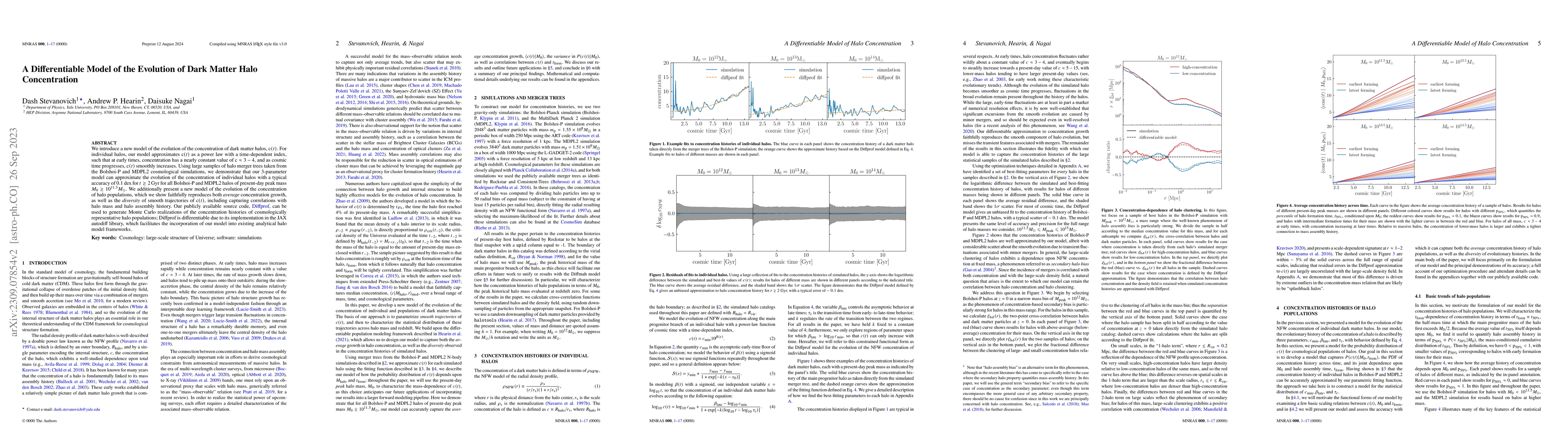 Thumbnail for A Differentiable Model of the Evolution of Dark Matter Halo
  Concentration