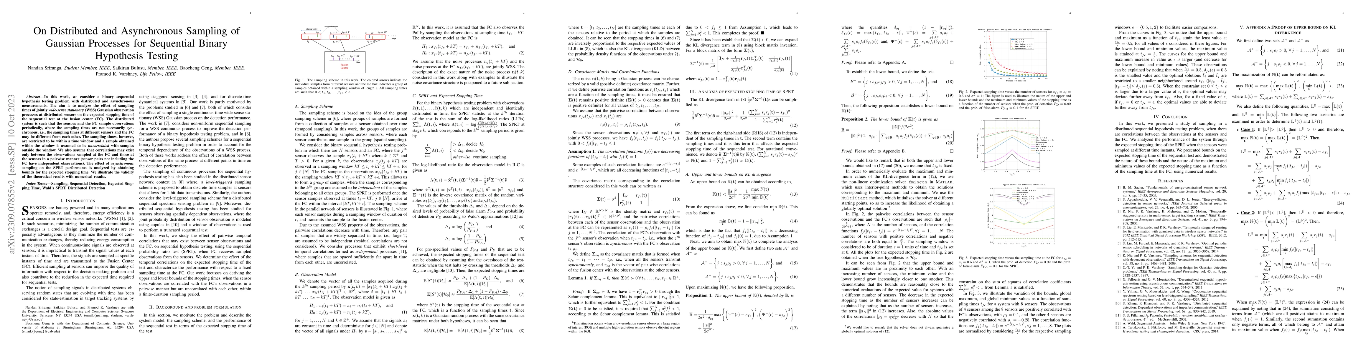 Thumbnail for On Distributed and Asynchronous Sampling of Gaussian Processes for
  Sequential Binary Hypothesis Testing