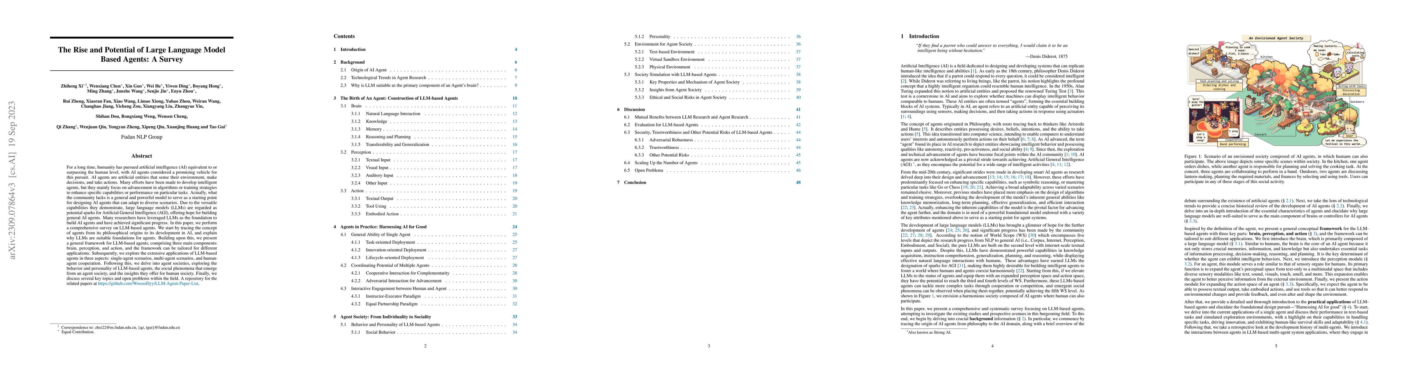 Thumbnail for The Rise and Potential of Large Language Model Based Agents: A Survey
