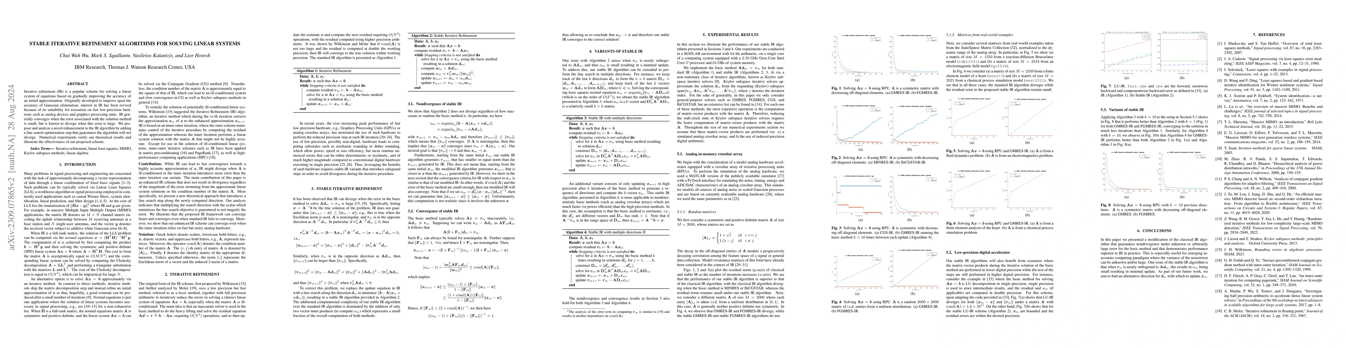 Thumbnail for Stable iterative refinement algorithms for solving linear systems