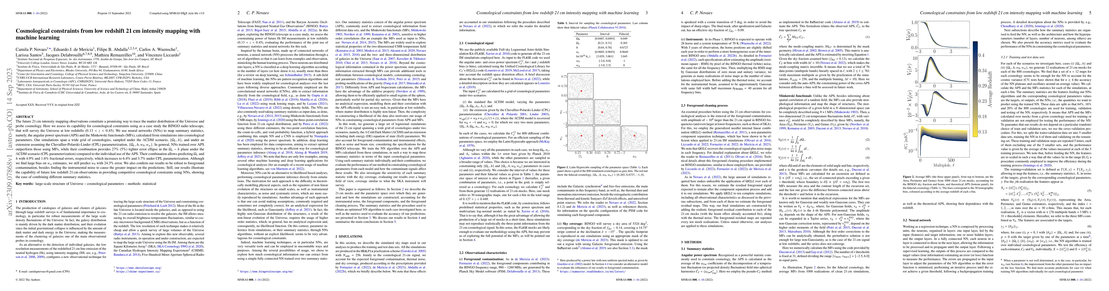 Thumbnail for Cosmological constraints from low redshift 21 cm intensity mapping with
  machine learning