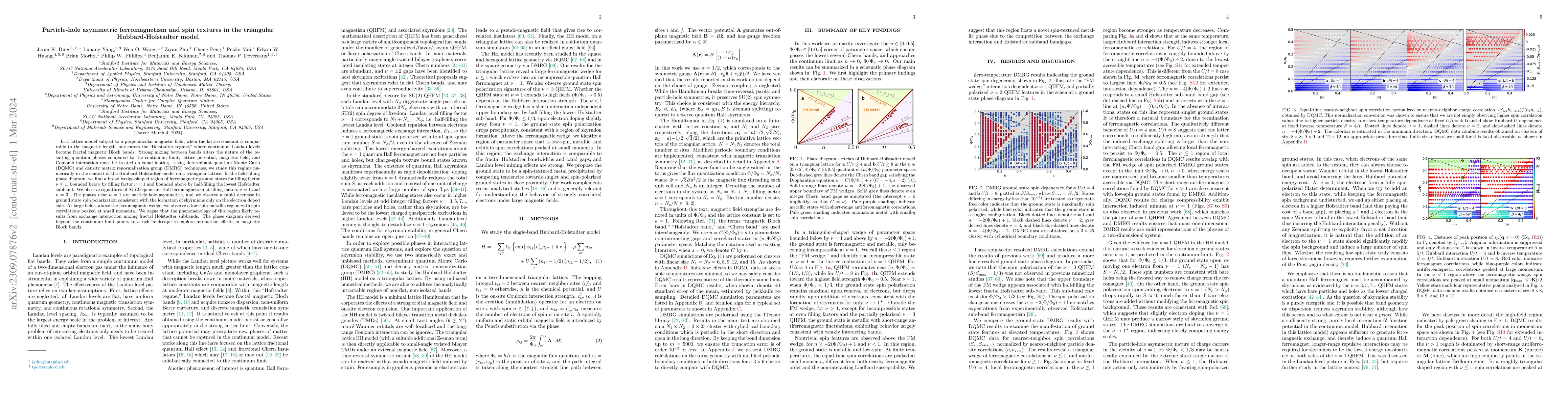 Thumbnail for Particle-hole asymmetric ferromagnetism and spin textures in the
  triangular Hubbard-Hofstadter model