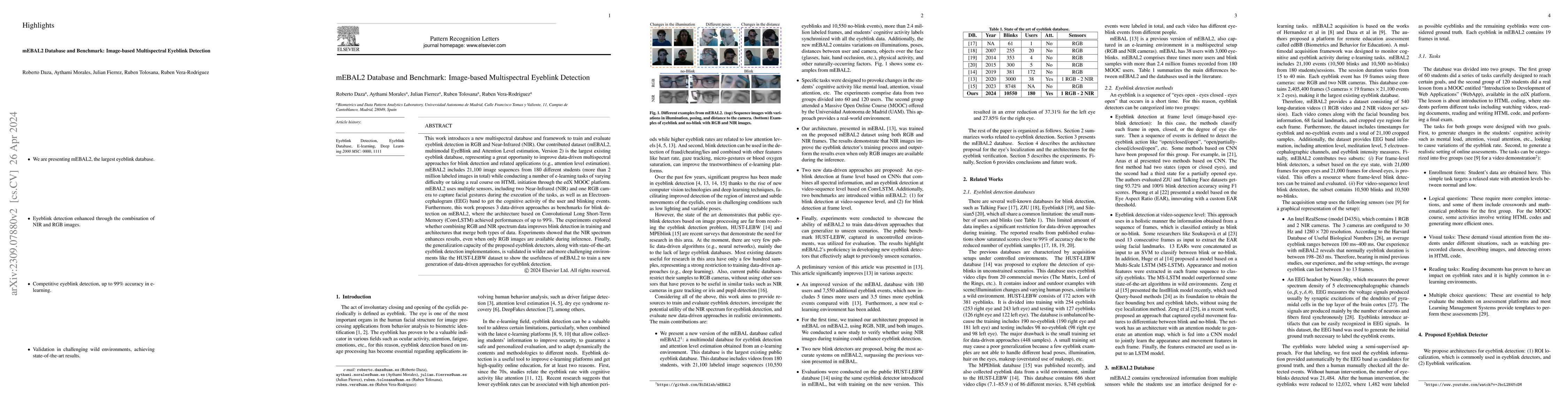 Thumbnail for mEBAL2 Database and Benchmark: Image-based Multispectral Eyeblink
  Detection
