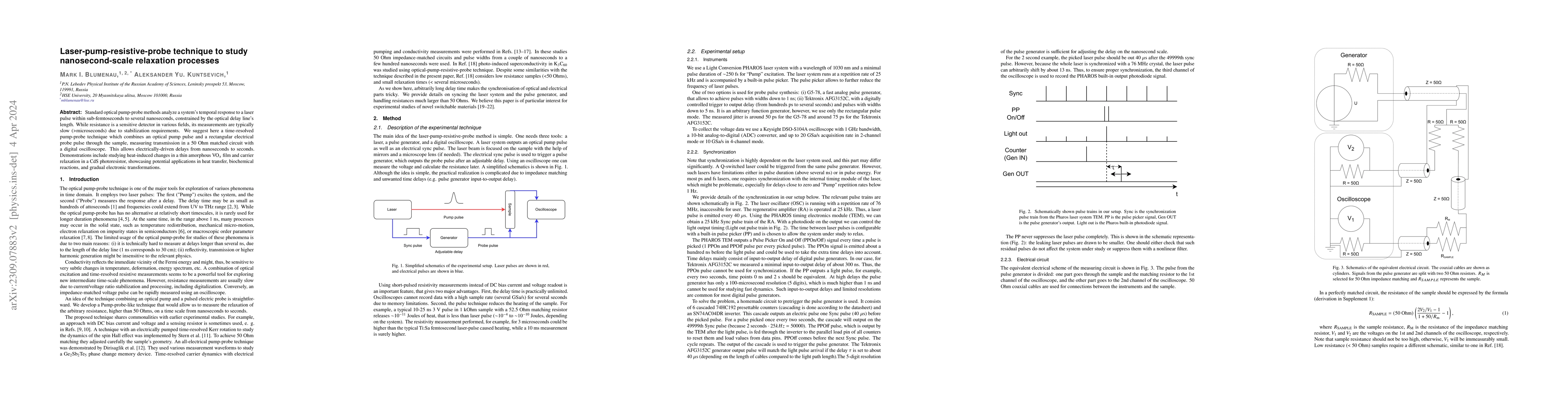 Thumbnail for Laser-pump-resistive-probe technique to study nanosecond-scale
  relaxation processes