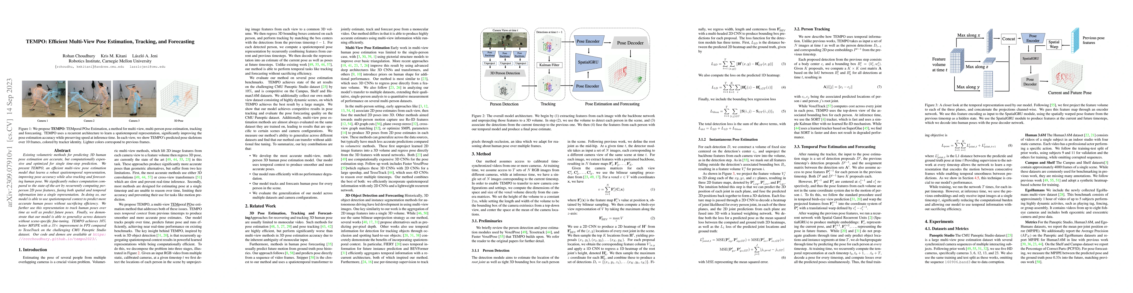 Thumbnail for TEMPO: Efficient Multi-View Pose Estimation, Tracking, and Forecasting