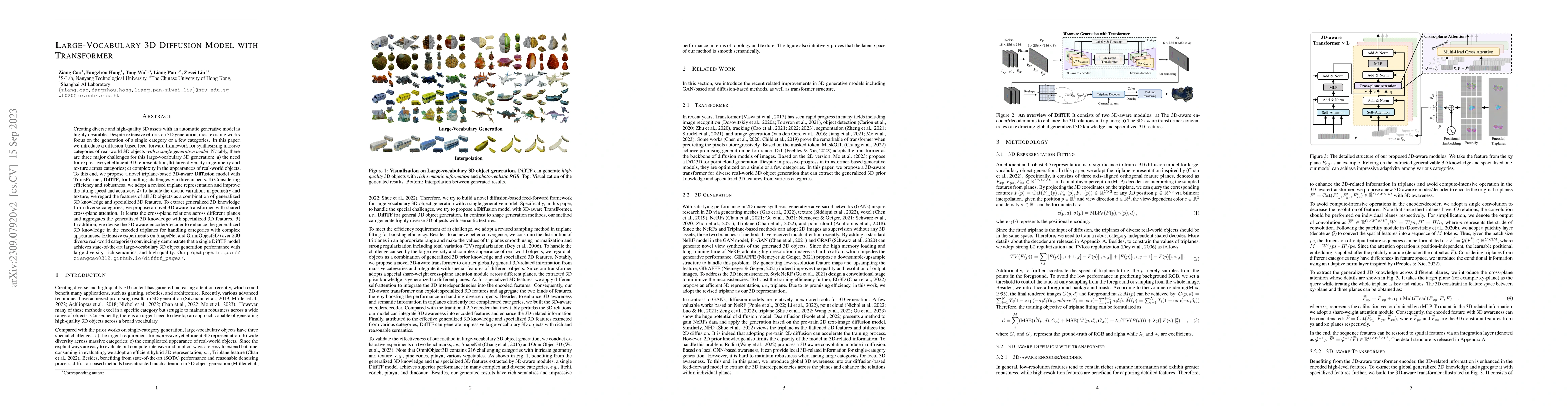 Thumbnail for Large-Vocabulary 3D Diffusion Model with Transformer