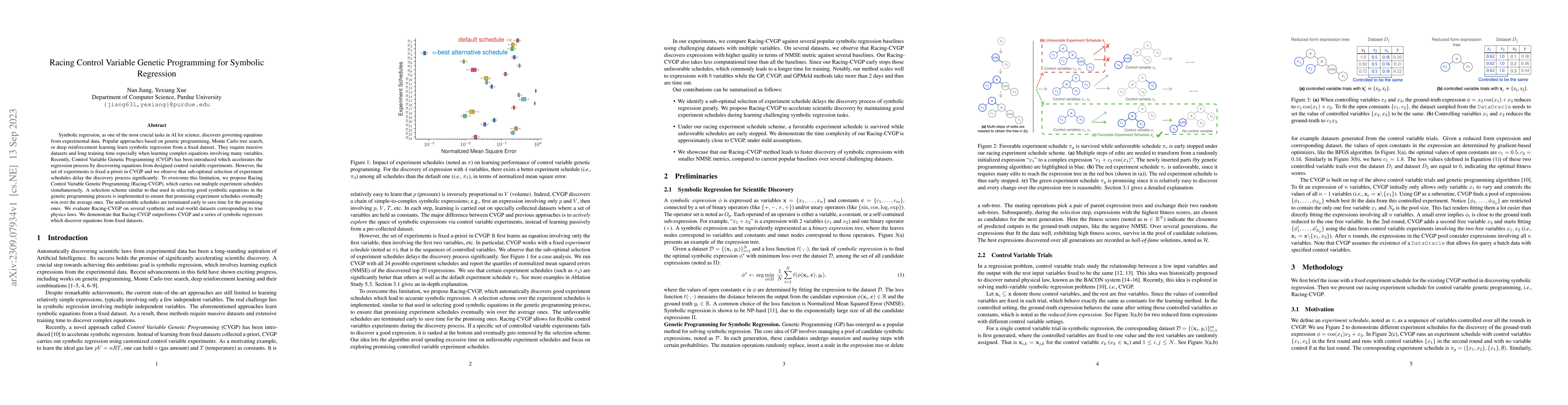 Thumbnail for Racing Control Variable Genetic Programming for Symbolic Regression