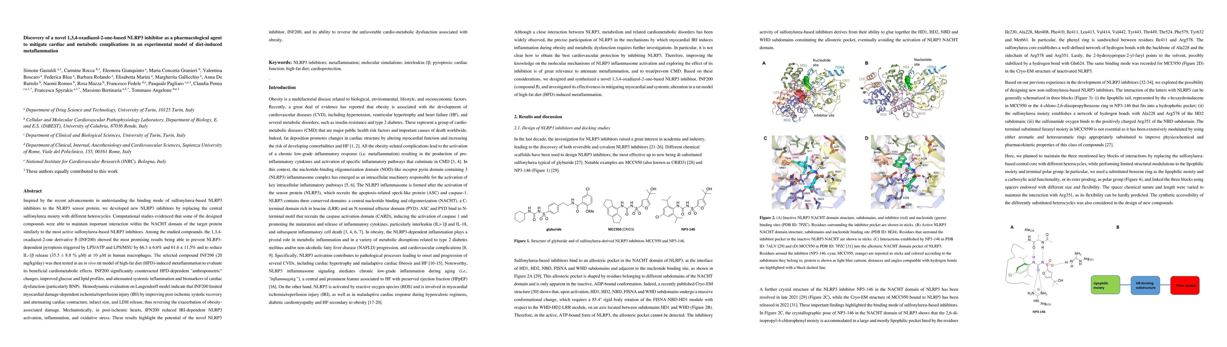 Thumbnail for Discovery of a novel 1,3,4-oxadiazol-2-one-based NLRP3 inhibitor as a
  pharmacological agent to mitigate cardiac and metabolic complications in an
  experimental model of diet-induced metaflammation