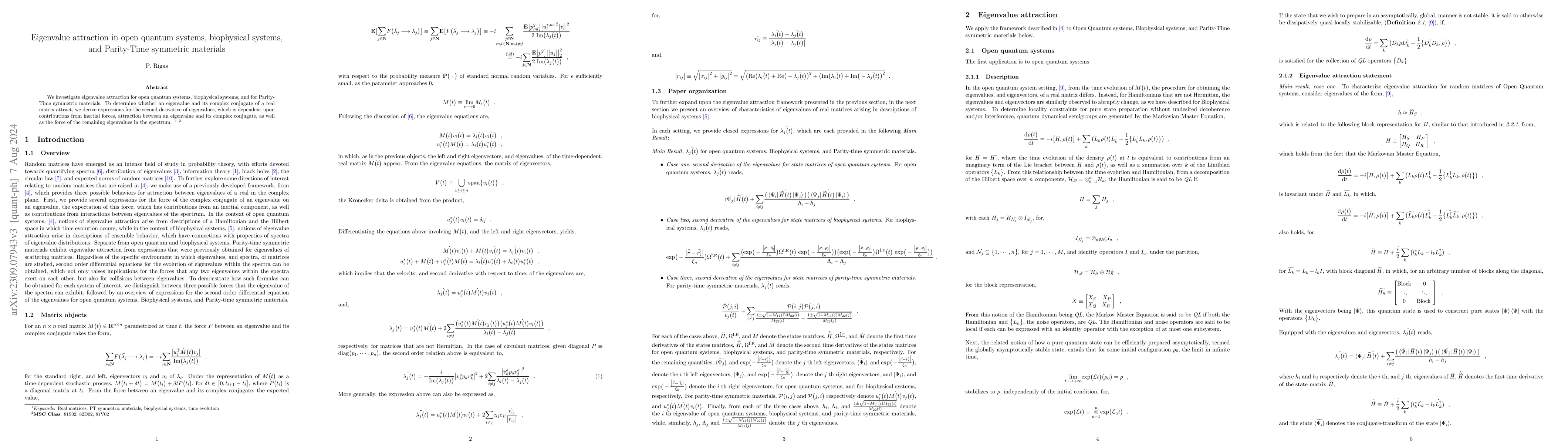 Thumbnail for Eigenvalue attraction in open quantum systems, biophysical systems, and
  Parity-Time symmetric materials
