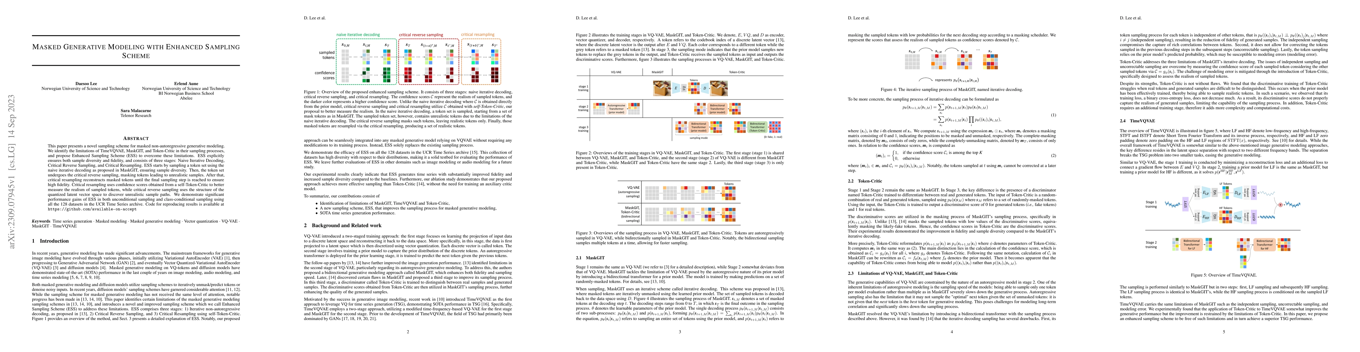 Thumbnail for Masked Generative Modeling with Enhanced Sampling Scheme