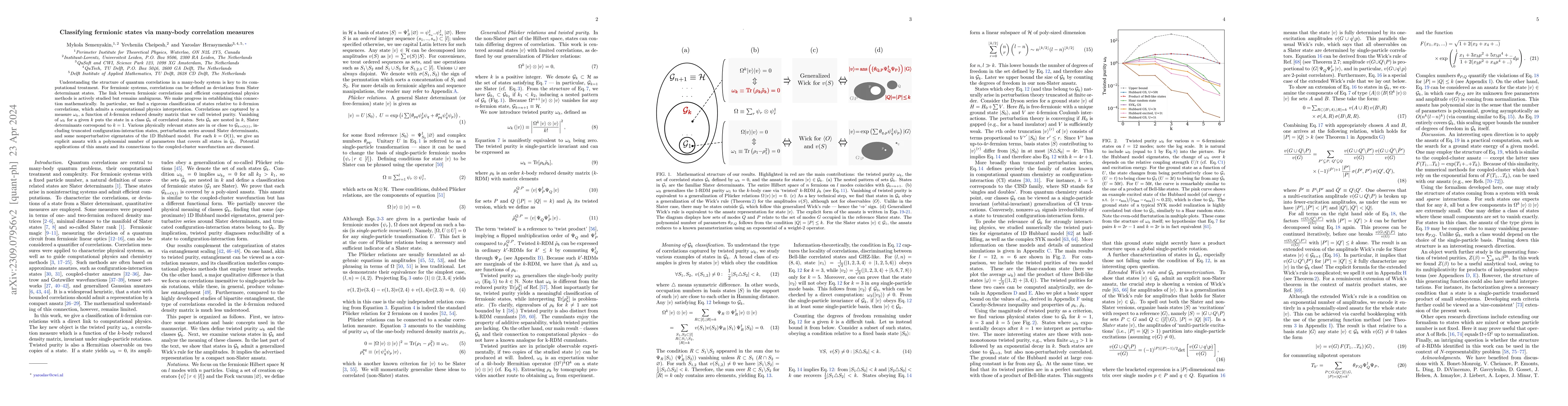 Thumbnail for Classifying fermionic states via many-body correlation measures