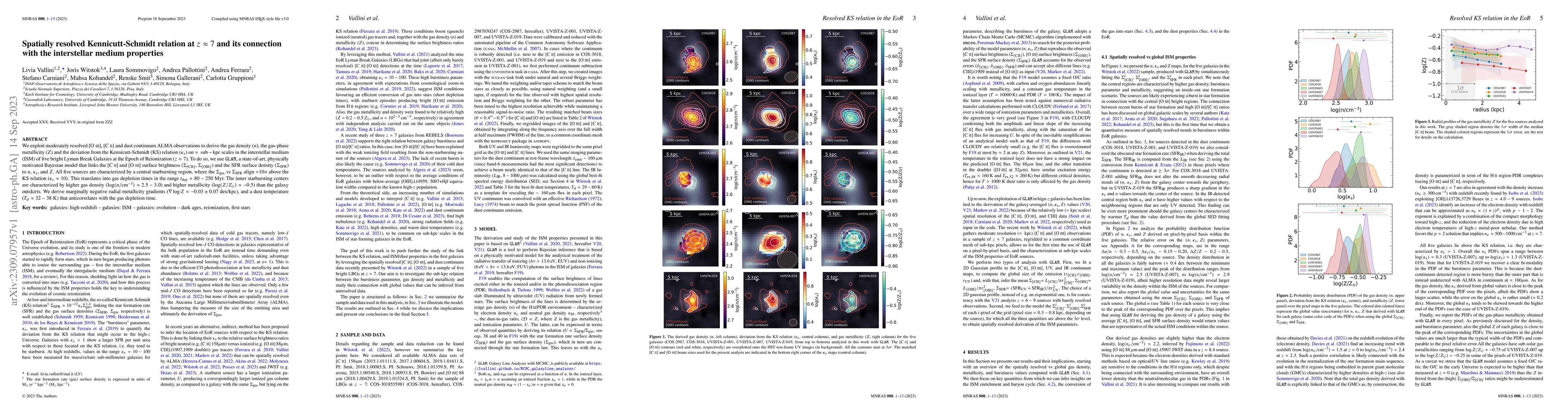 Thumbnail for Spatially resolved Kennicutt-Schmidt relation at z~7 and its connection
  with the interstellar medium properties