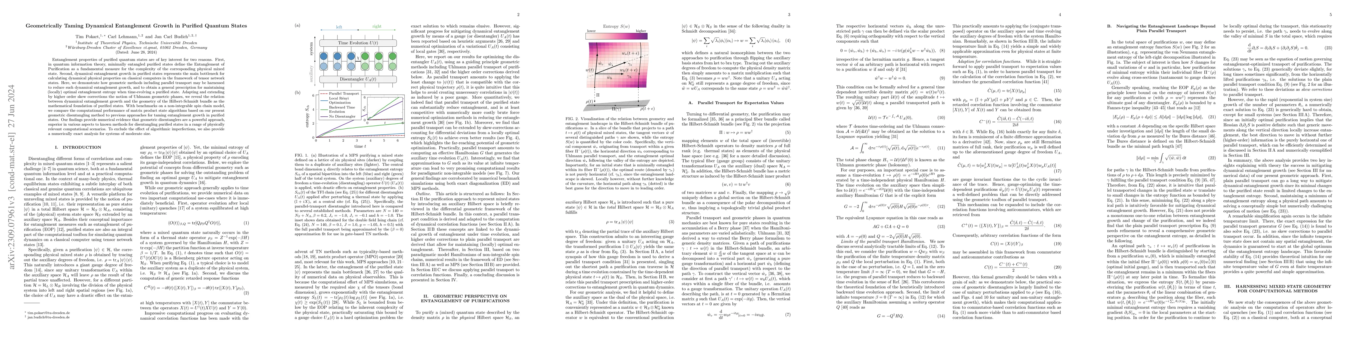 Thumbnail for Geometrically Taming Dynamical Entanglement Growth in Purified Quantum
  States