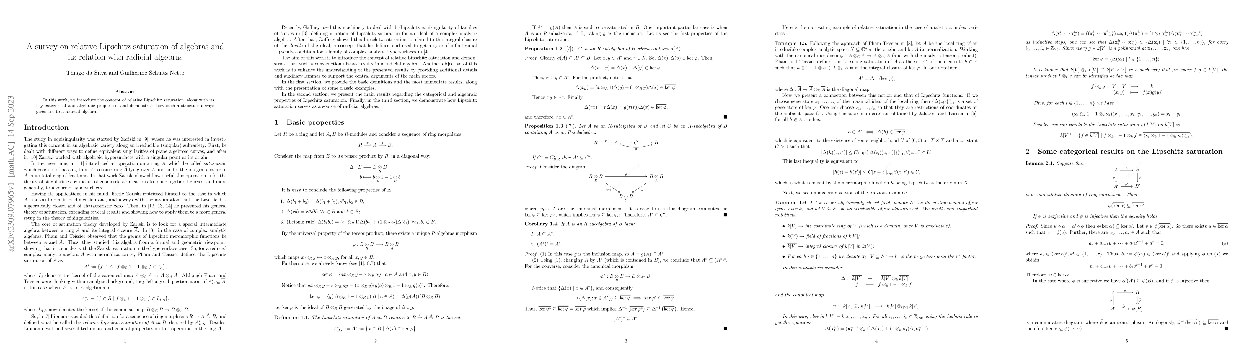 Thumbnail for A survey on relative Lipschitz saturation of algebras and its relation
  with radicial algebras