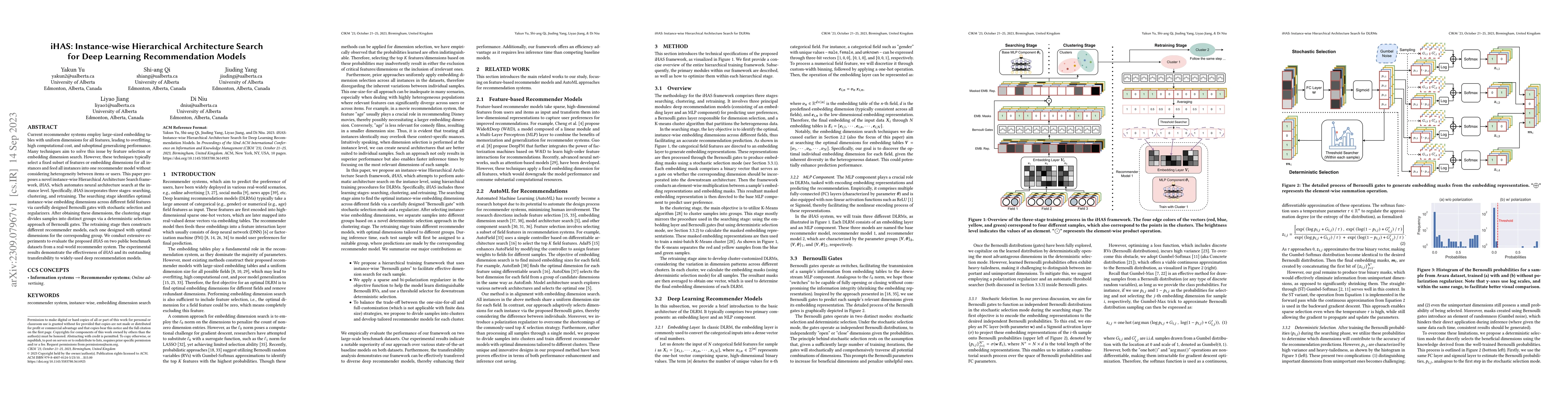Thumbnail for iHAS: Instance-wise Hierarchical Architecture Search for Deep Learning
  Recommendation Models
