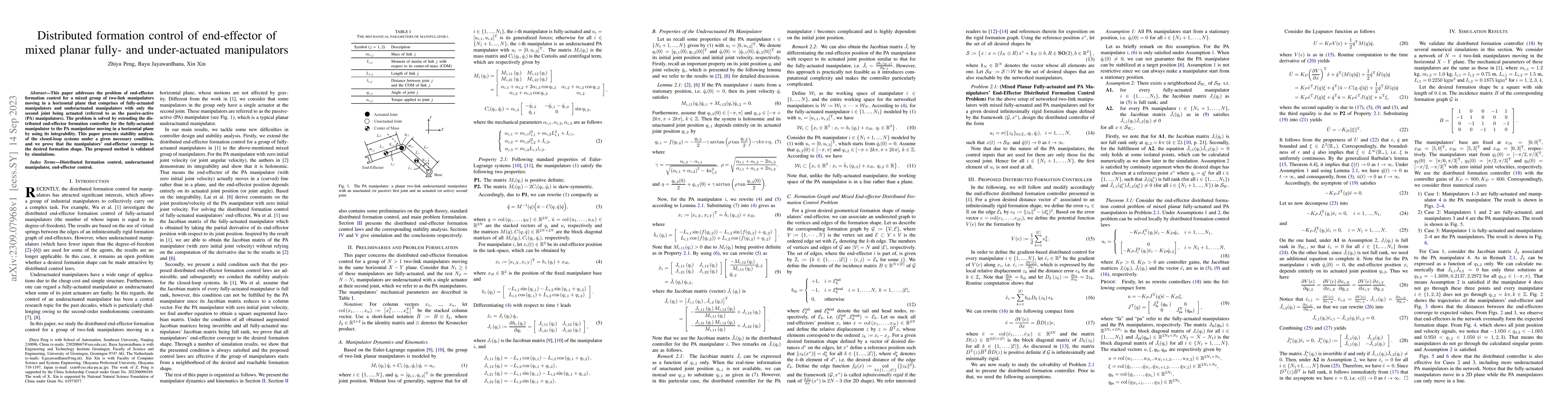Thumbnail for Distributed formation control of end-effector of mixed planar fully- and
  under-actuated manipulators