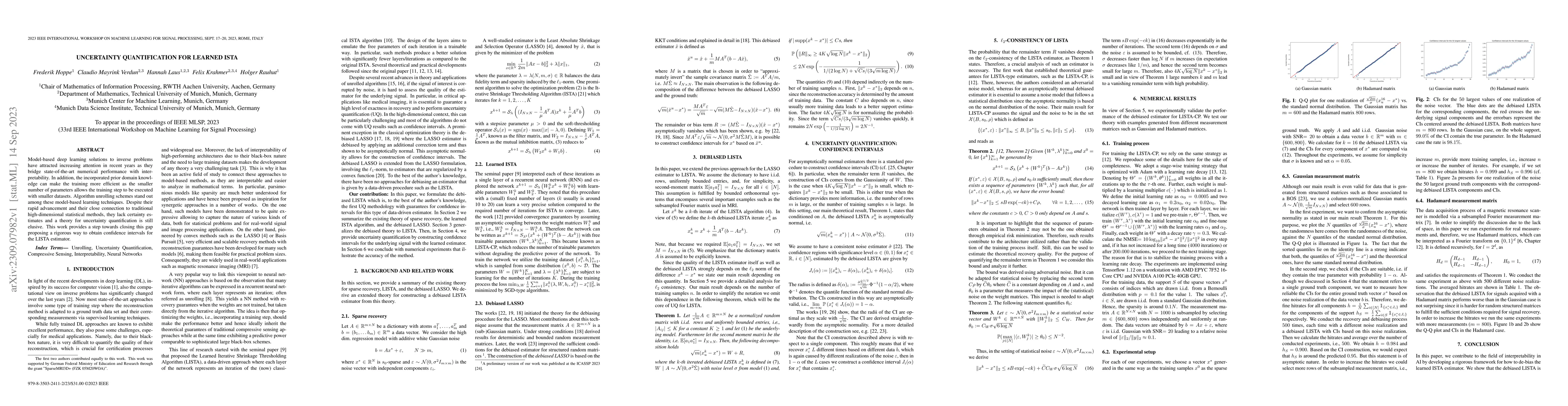 Thumbnail for Uncertainty quantification for learned ISTA