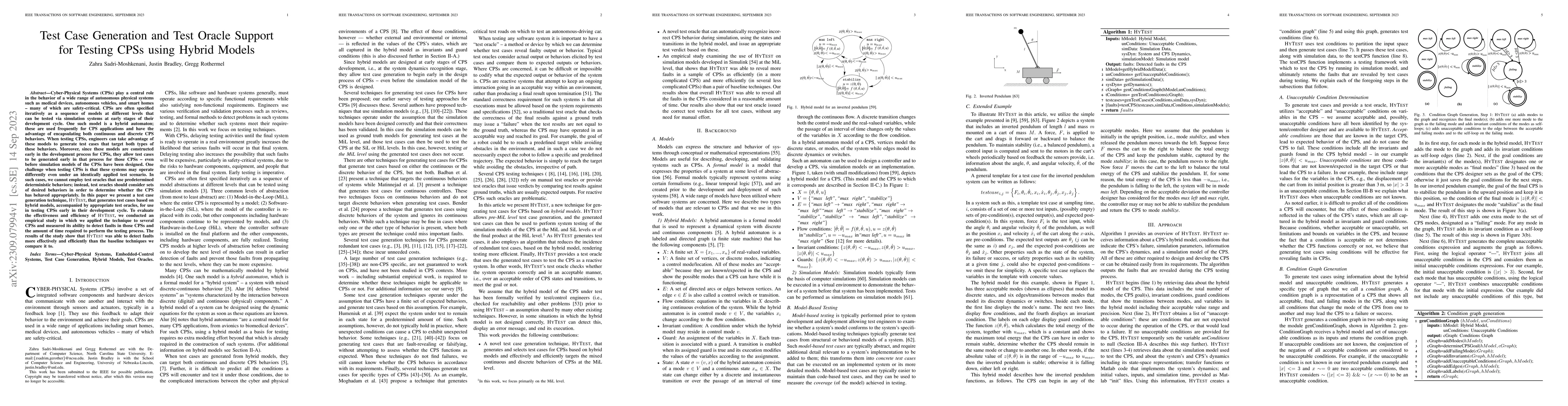 Thumbnail for Test Case Generation and Test Oracle Support for Testing CPSs using
  Hybrid Models