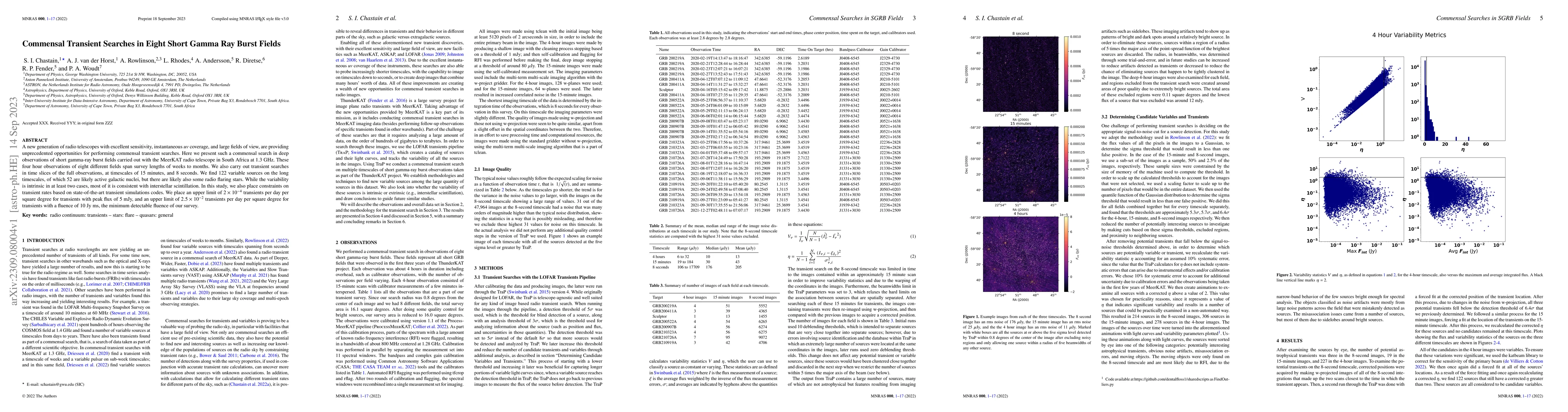 Thumbnail for Commensal Transient Searches in Eight Short Gamma Ray Burst Fields