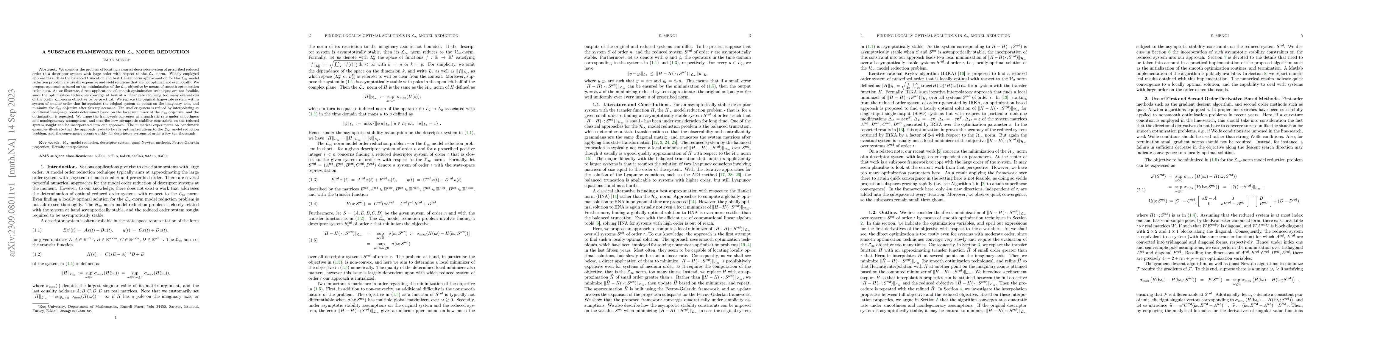 Thumbnail for A Subspace Framework for ${\mathcal L}_\infty$ Model Reduction