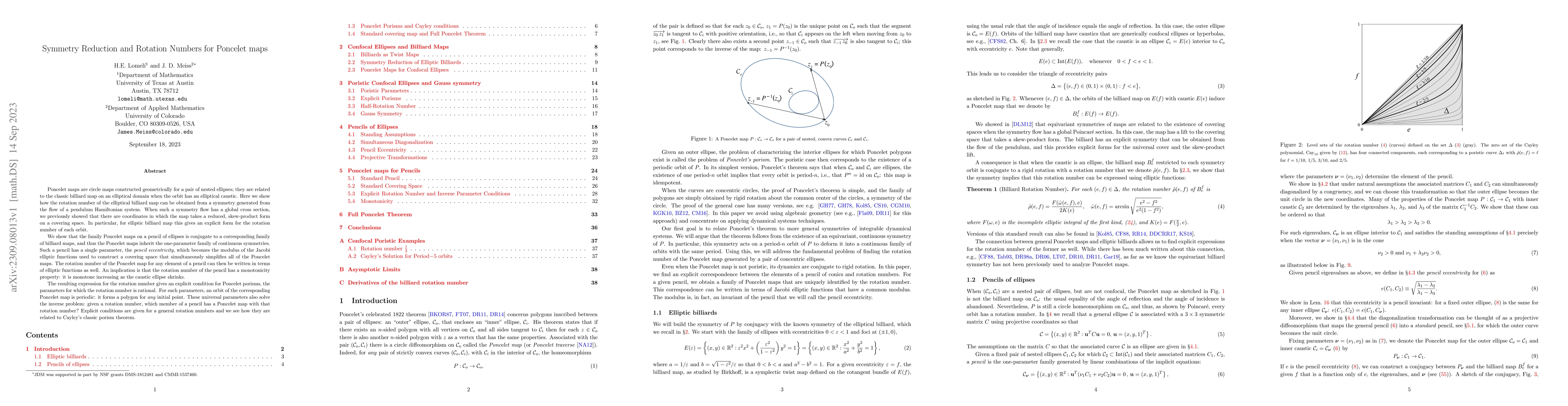 Thumbnail for Symmetry Reduction and Rotation Numbers for Poncelet maps