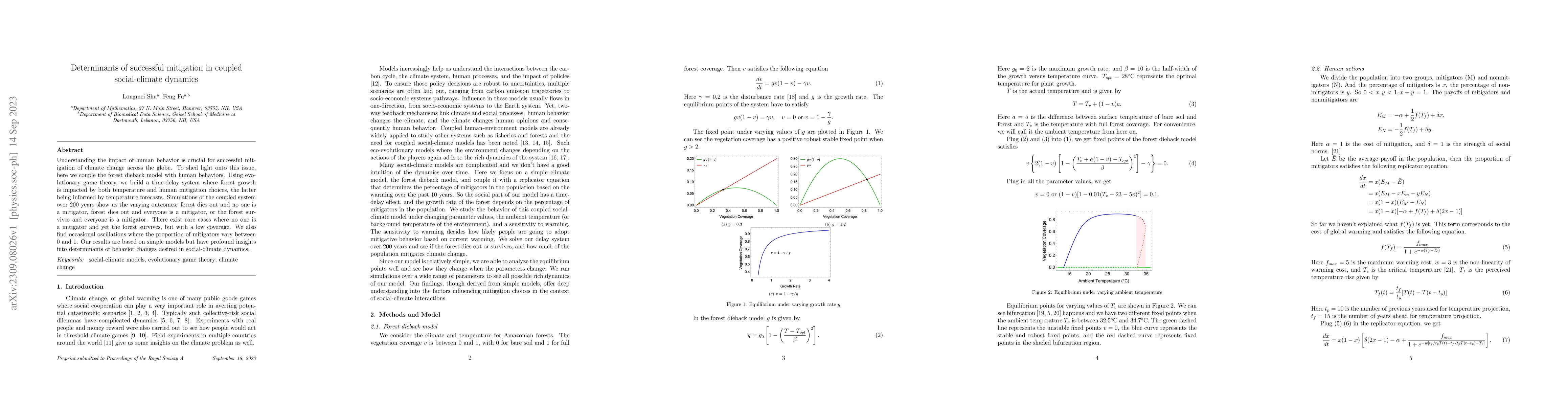 Thumbnail for Determinants of successful mitigation in coupled social-climate dynamics
