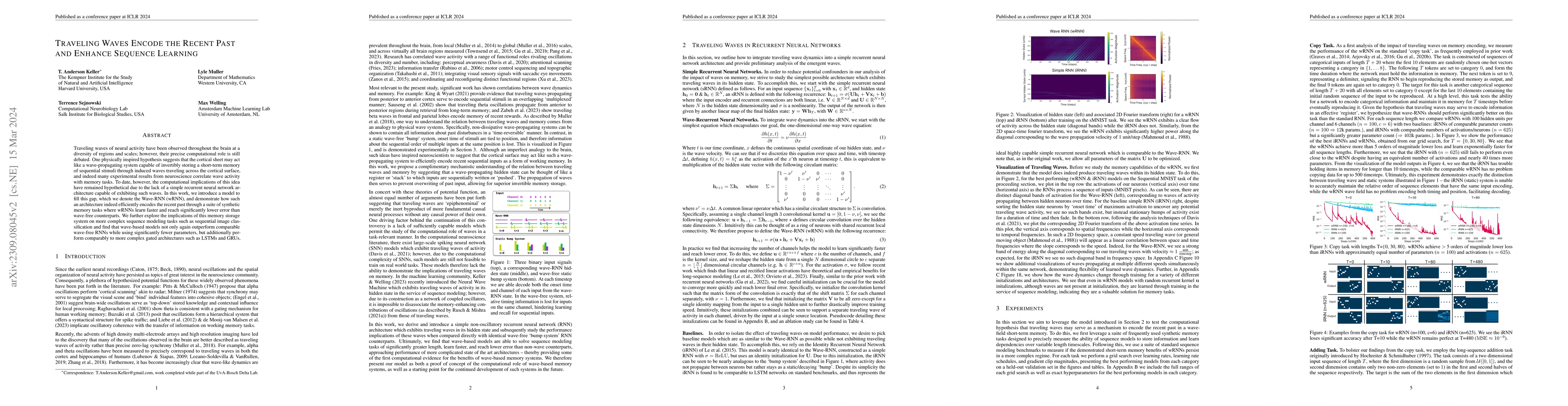 Thumbnail for Traveling Waves Encode the Recent Past and Enhance Sequence Learning