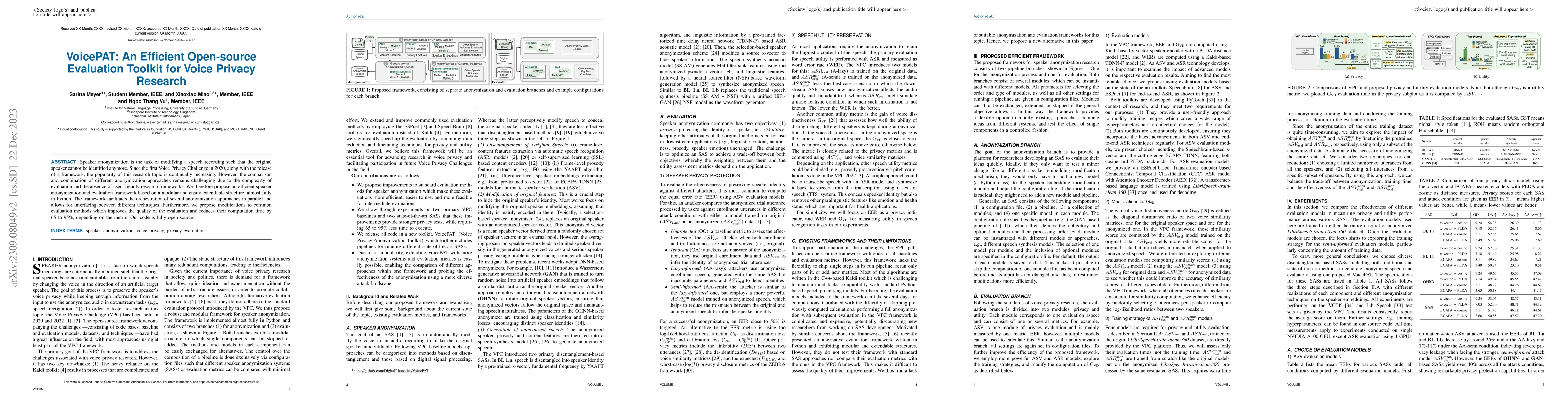 Thumbnail for VoicePAT: An Efficient Open-source Evaluation Toolkit for Voice Privacy
  Research