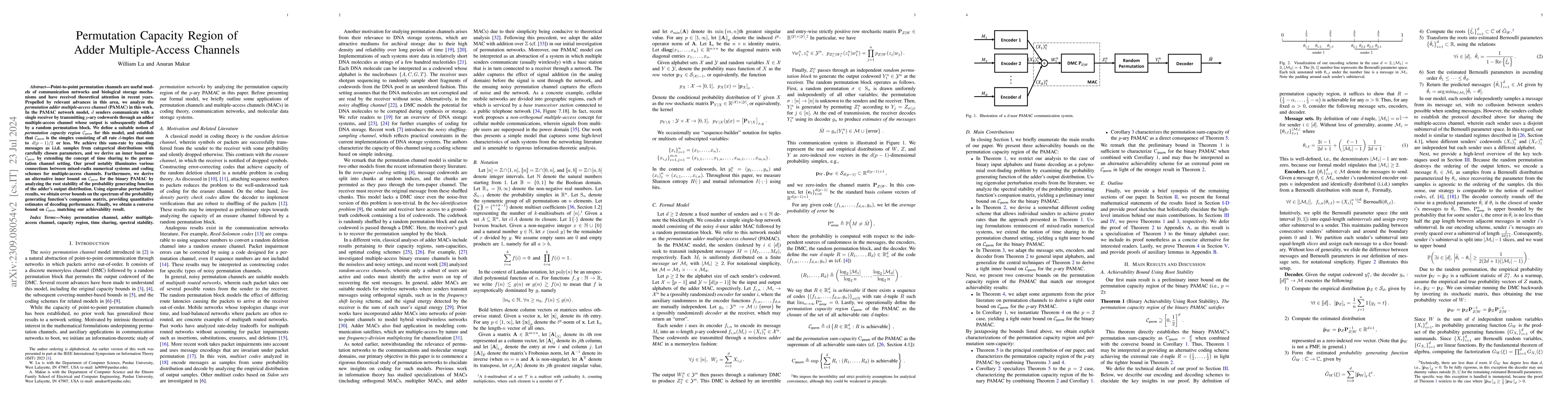 Thumbnail for Permutation Capacity Region of Adder Multiple-Access Channels