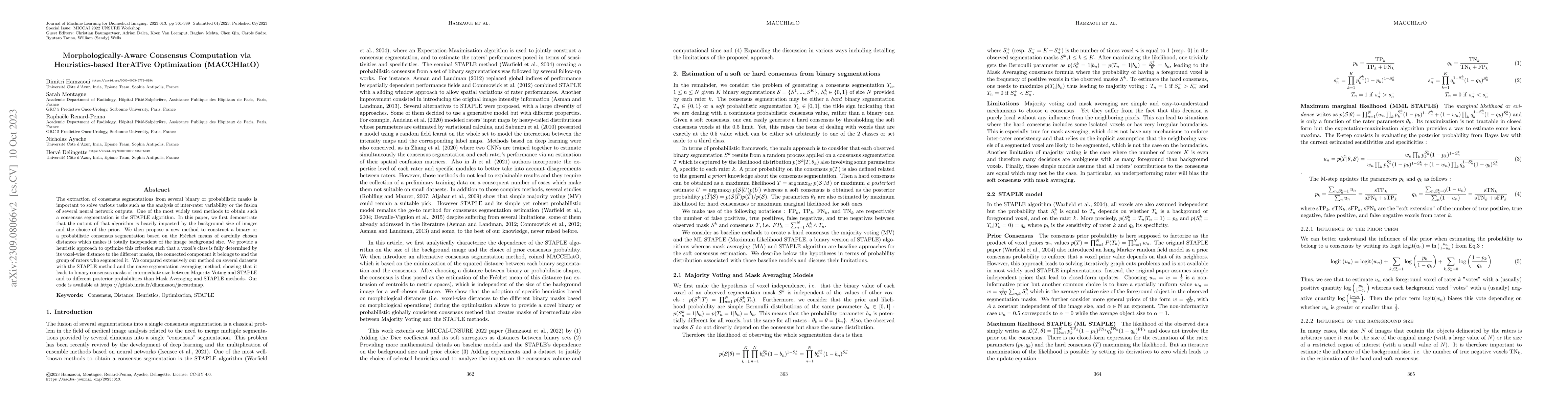 Thumbnail for Morphologically-Aware Consensus Computation via Heuristics-based
  IterATive Optimization (MACCHIatO)