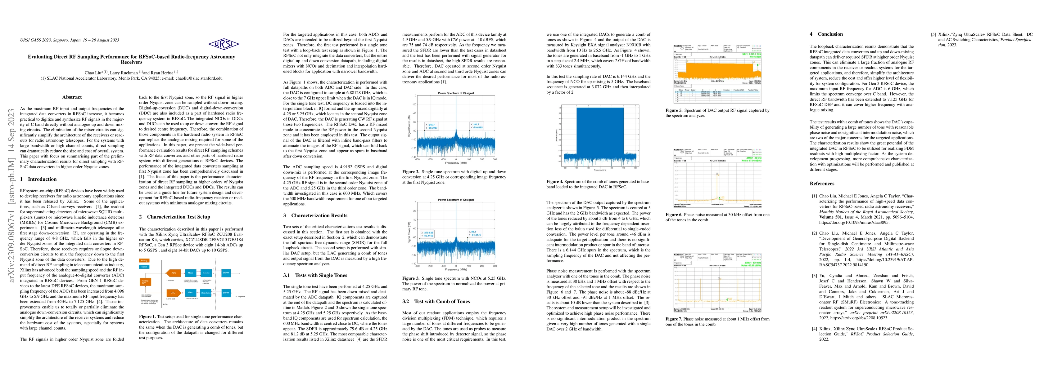 Thumbnail for Evaluating Direct RF Sampling Performance for RFSoC-based
  Radio-frequency Astronomy Receivers