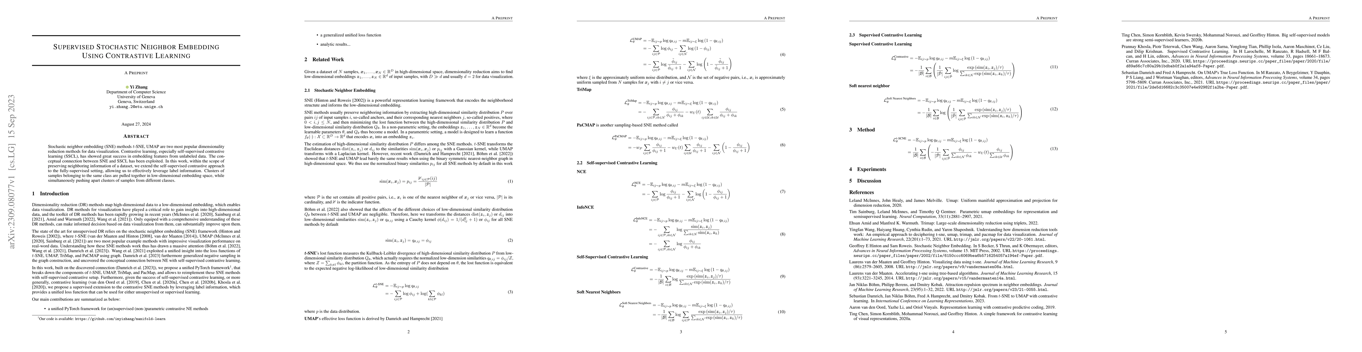 Thumbnail for Supervised Stochastic Neighbor Embedding Using Contrastive Learning