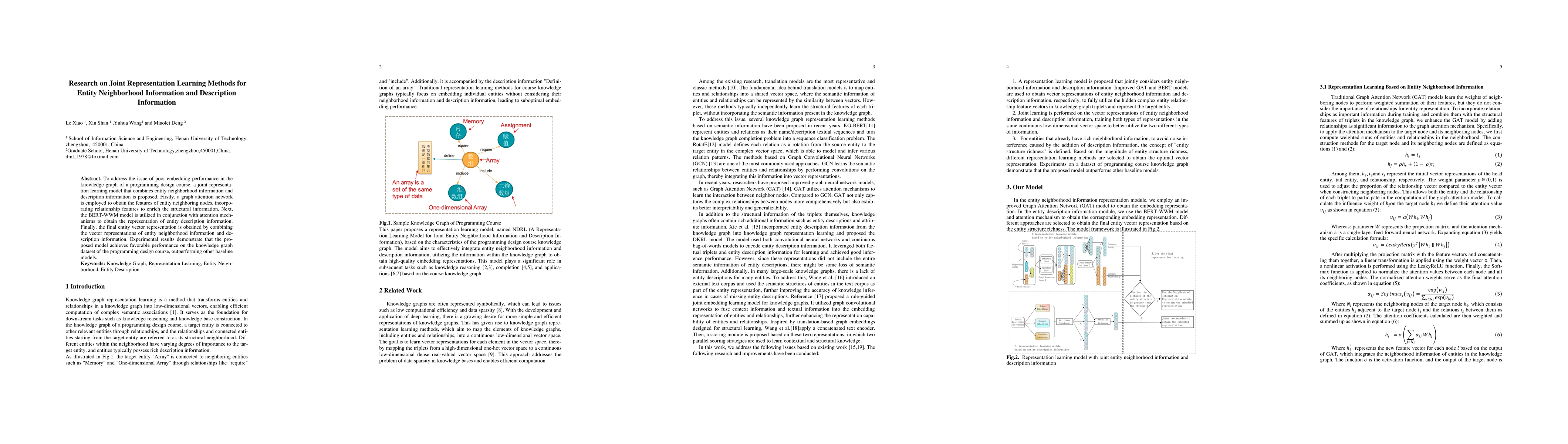 Thumbnail for Research on Joint Representation Learning Methods for Entity
  Neighborhood Information and Description Information