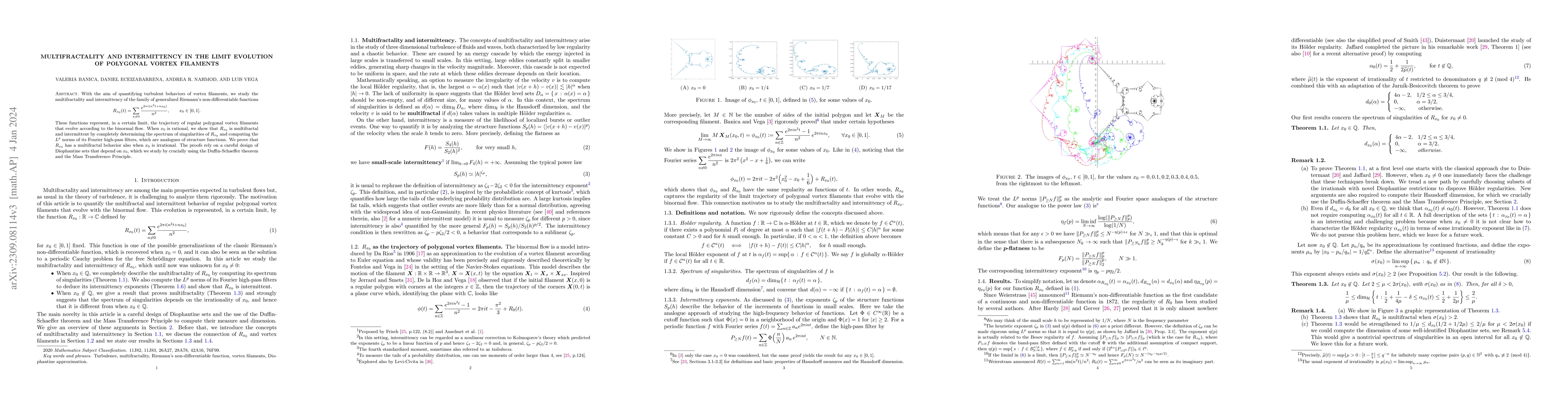 Thumbnail for Multifractality and intermittency in the limit evolution of polygonal
  vortex filaments