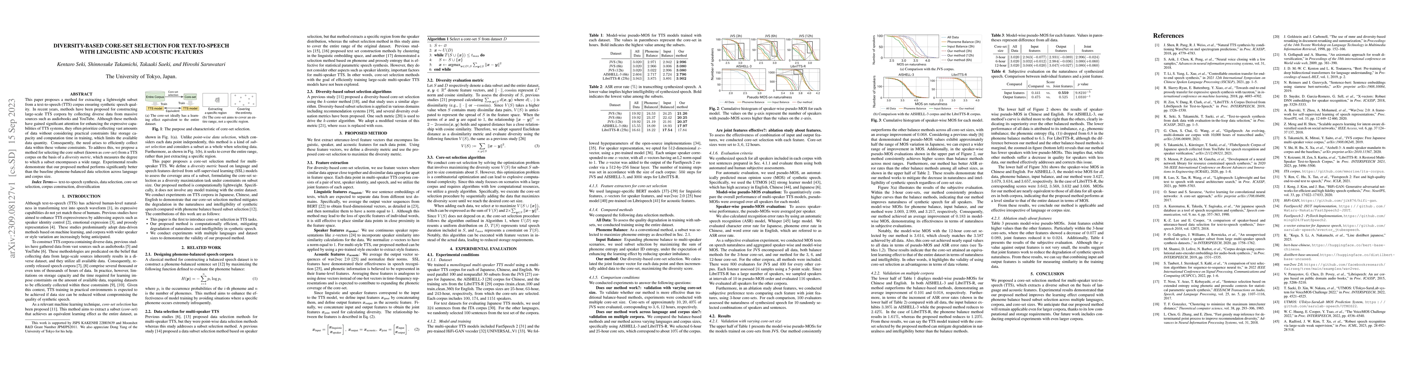 Thumbnail for Diversity-based core-set selection for text-to-speech with linguistic
  and acoustic features