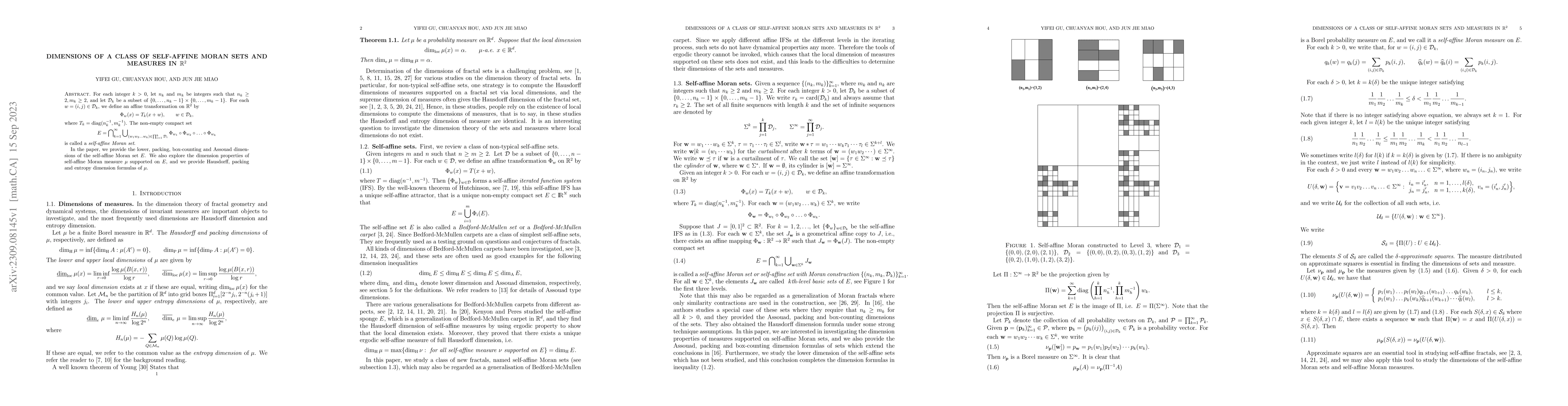 Thumbnail for Dimensions of a class of self-affine Moran sets and measures in $\R^2$